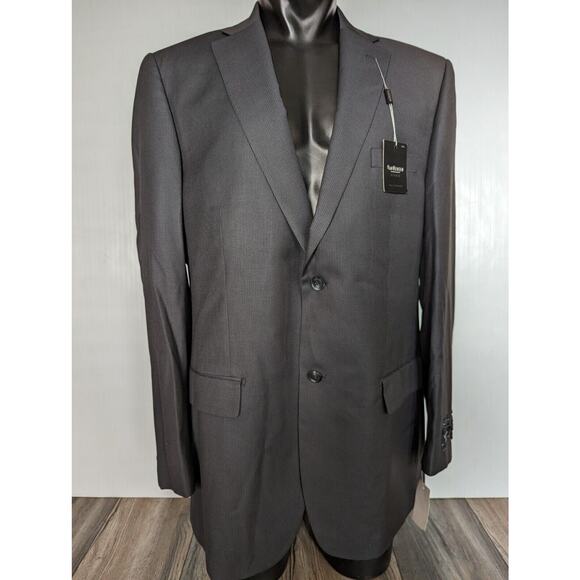 Van Heusen Studio Modern Fit Suit Jacket/ Blazer 44 T Long Grey Striped 265$ NWT - Picture 1 of 14